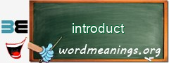 WordMeaning blackboard for introduct